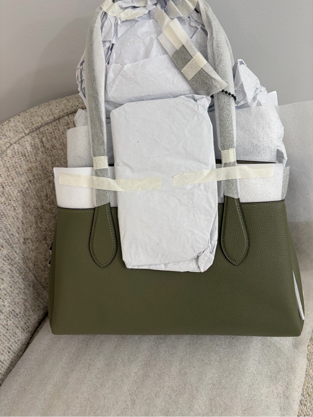 COACH Tote Bag laura carryall 88340 leather khaki Shoulder